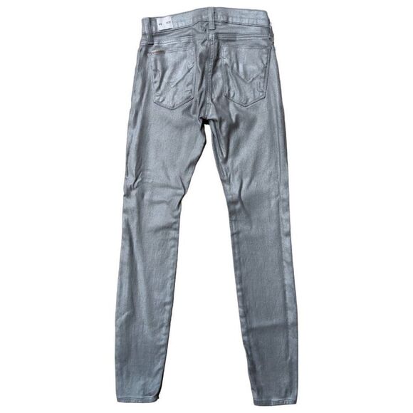 NWT HUDSON Krista Super Skinny Metallic Silver Jeans Womens Size 24 - Picture 3 of 8